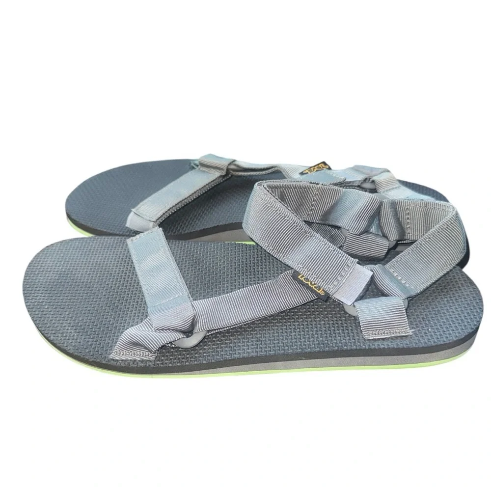 Teva Men’s Original Universal Sandal Size 11 in Grey/Black/Lime Great Condition